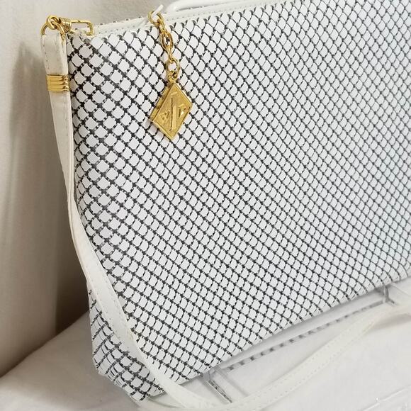Vintage Glam Whiting & Davis Metal Mesh Evening Bag White - Picture 5 of 16